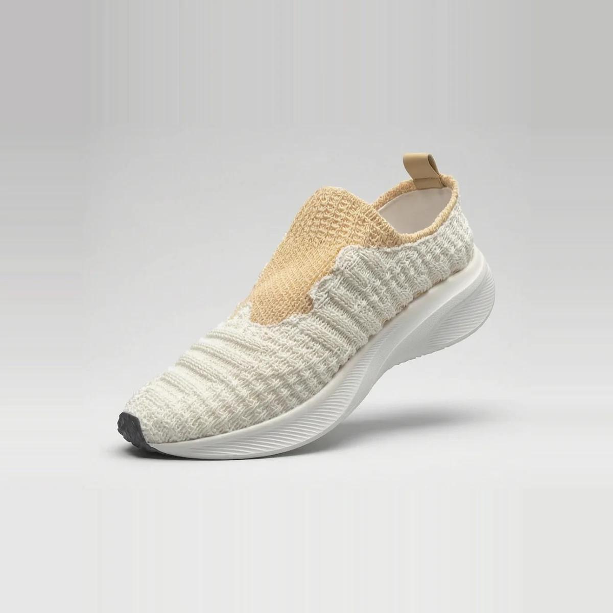 Cream Knit Sock Slip-On
