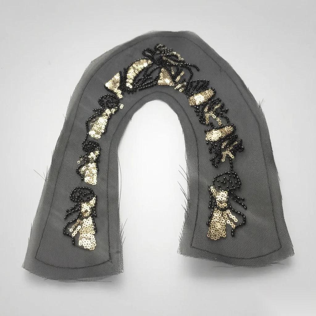 Grey Gauze Gold-Embroidered Upper