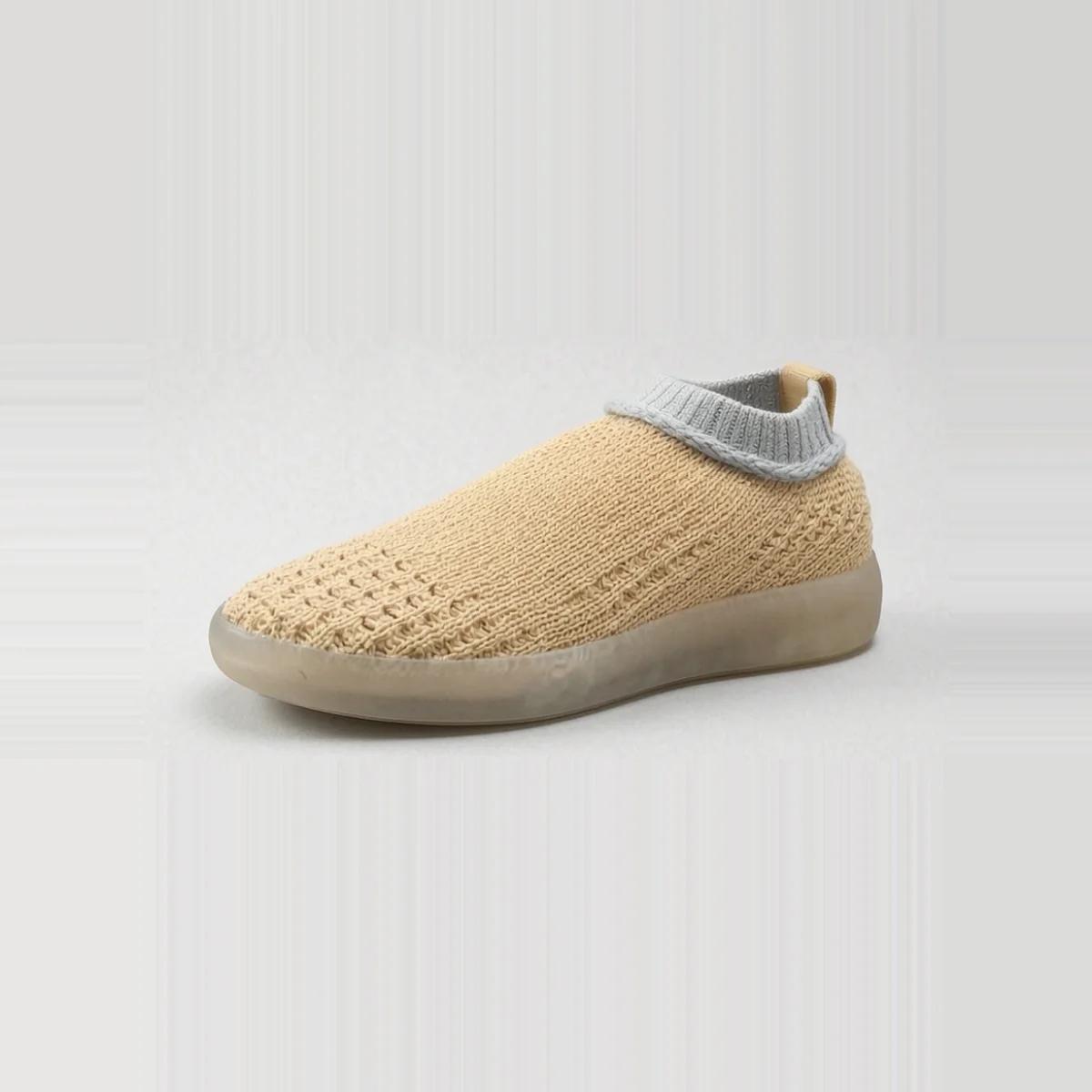 Yellow V-Cut Woven Flat