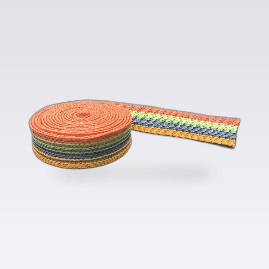 Orange Green Stripe Woven Tape