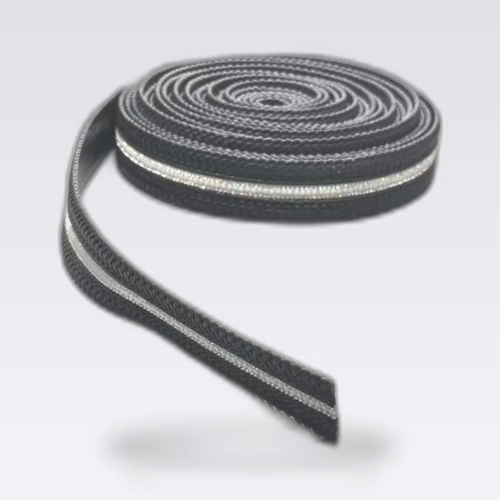 Grey White Stripe Woven Tape